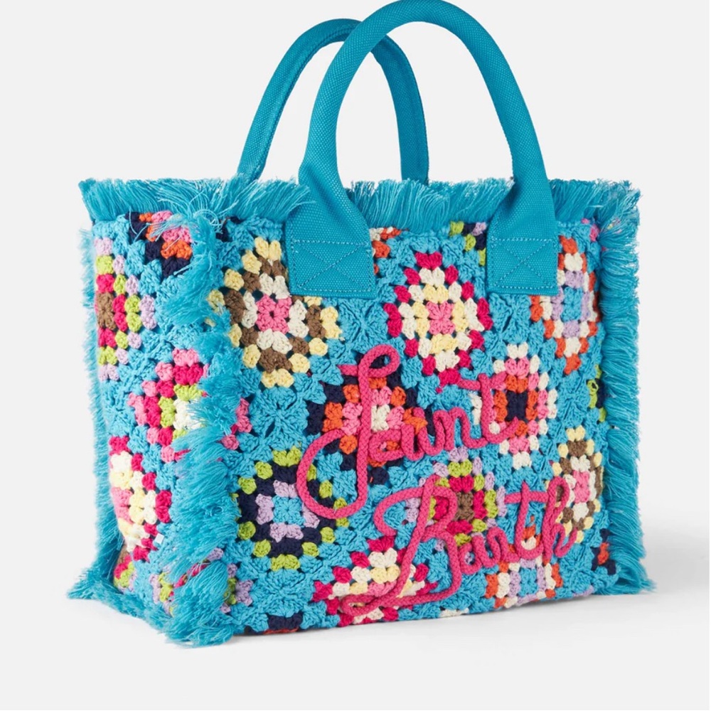 St Barth Crochet Bag in Blue - New with Tags